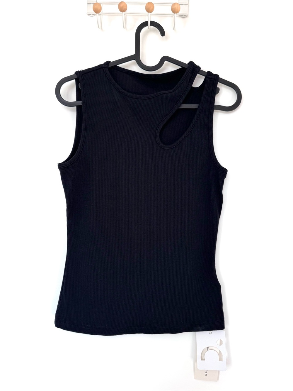 Commense Women’s Black Asymmetric Cutout Tank Top